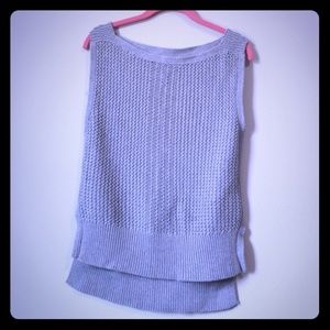 Hi lo sleeveless boat neck sweater